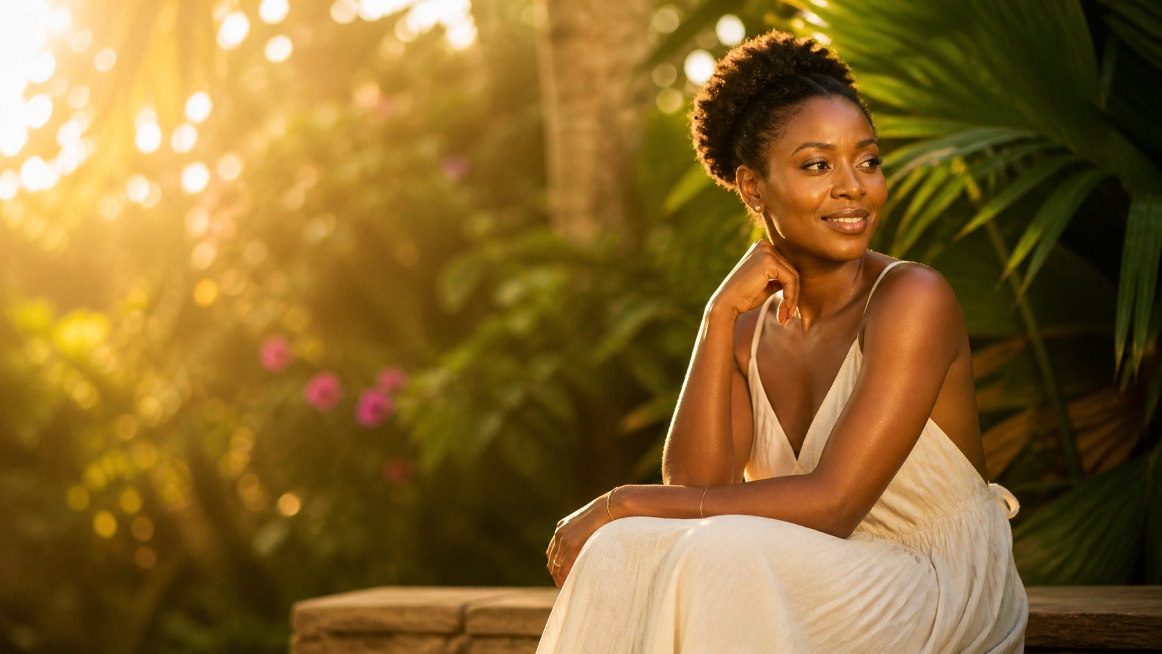 Femme africaine à la peau éclatante
