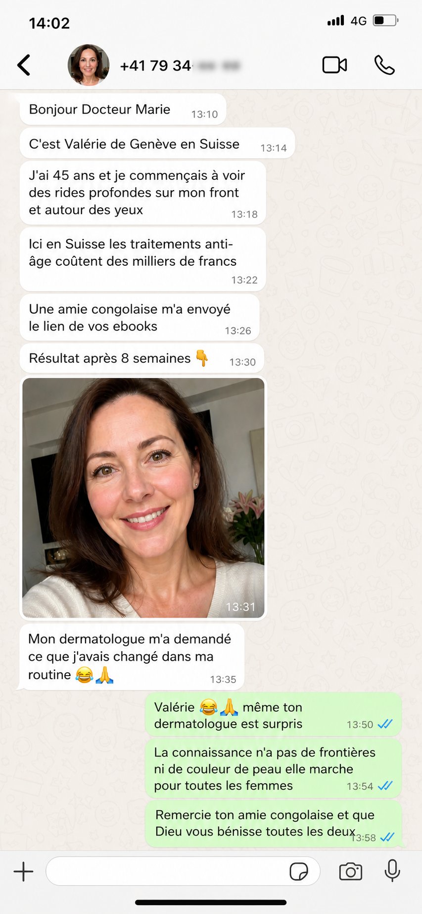 Témoignage WhatsApp de Valérie de Genève